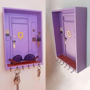 Llavero Porta Llaves de Pared “Friends” – Marco de la Puerta de Mónica (Vintage Morado)