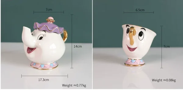 Set de Té “La Bella y la Bestia” – Tetera Mrs. Potts y Taza Chipft