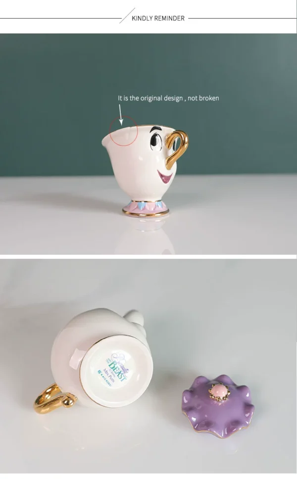 Set de Té “La Bella y la Bestia” – Tetera Mrs. Potts y Taza Chipft