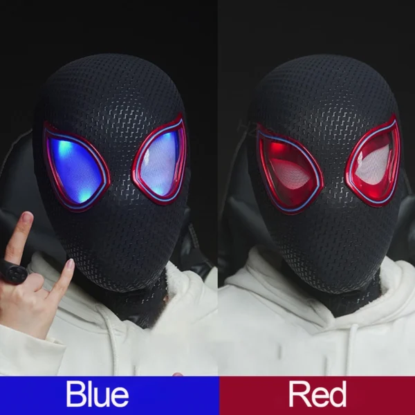 Máscara Electrónica 1:1 Spider-Man “Miles Morales” – Ojos Móviles + Anillo de Control