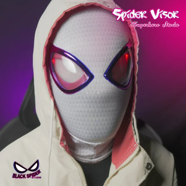 Máscara Electrónica 1:1 Spider-Man “Miles Morales” – Ojos Móviles + Anillo de Control