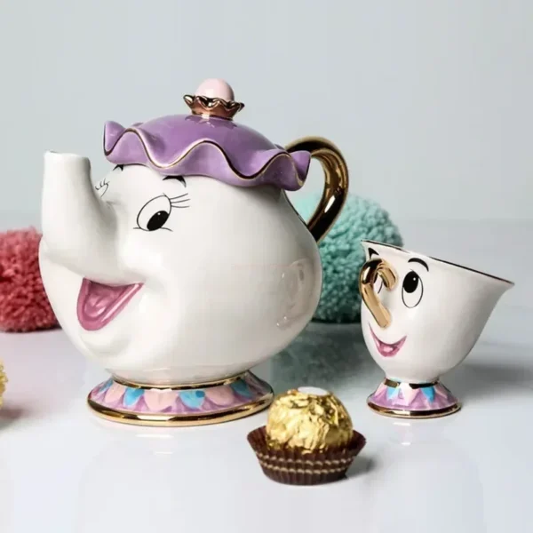 Set de Té “La Bella y la Bestia” – Tetera Mrs. Potts y Taza Chipft