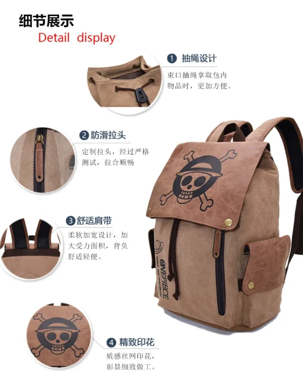 Mochila Escolar Anime “One Piece & Naruto” – Lona