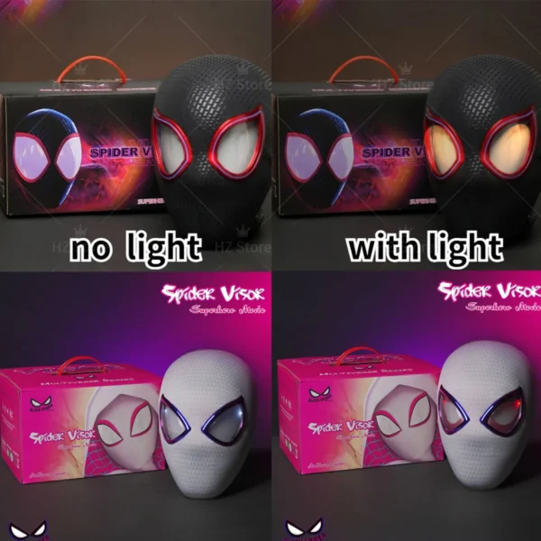 Máscara Electrónica 1:1 Spider-Man “Miles Morales” – Ojos Móviles + Anillo de Control