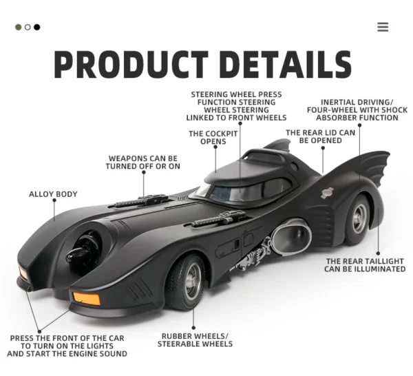 Coche Batmobile 1989 a Escala 1:18