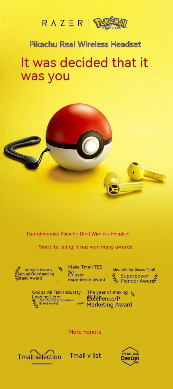 Audífonos Bluetooth Pokémon Pikachu – Edición Especial con Cancelación de Ruido y Micrófono