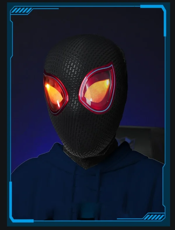 Máscara Electrónica 1:1 Spider-Man “Miles Morales” – Ojos Móviles + Anillo de Control