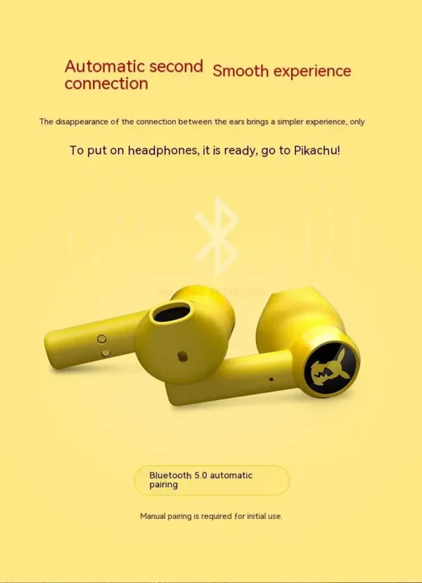 Audífonos Bluetooth Pokémon Pikachu – Edición Especial con Cancelación de Ruido y Micrófono