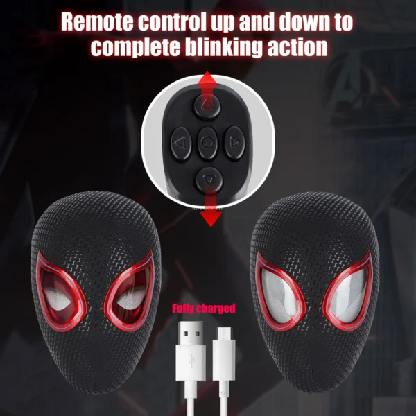 Máscara Electrónica 1:1 Spider-Man “Miles Morales” – Ojos Móviles + Anillo de Control