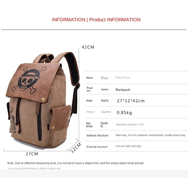 Mochila Escolar Anime “One Piece & Naruto” – Lona