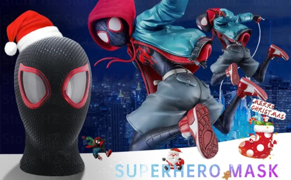 Máscara Electrónica 1:1 Spider-Man “Miles Morales” – Ojos Móviles + Anillo de Control