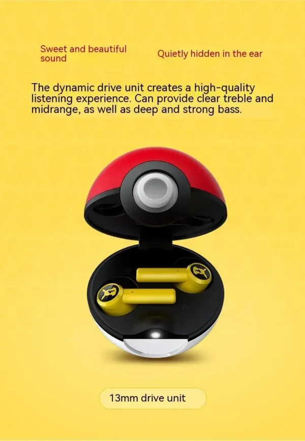 Audífonos Bluetooth Pokémon Pikachu – Edición Especial con Cancelación de Ruido y Micrófono