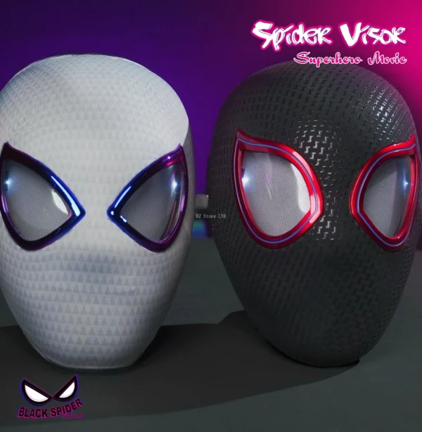 Máscara Electrónica 1:1 Spider-Man “Miles Morales” – Ojos Móviles + Anillo de Control