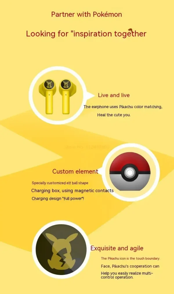 Audífonos Bluetooth Pokémon Pikachu – Edición Especial con Cancelación de Ruido y Micrófono