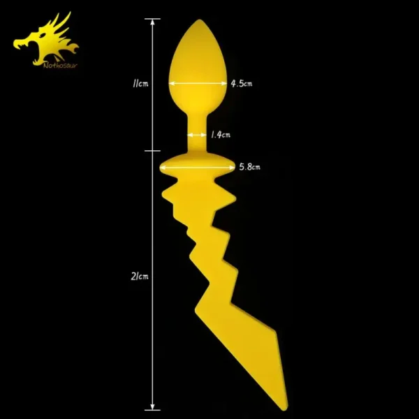 🦊 Plug anal de silicona con cola suave Diseño de Pikachu – Juego íntimo adulto