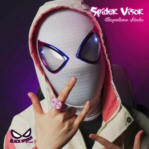 Máscara Electrónica 1:1 Spider-Man “Miles Morales” – Ojos Móviles + Anillo de Control