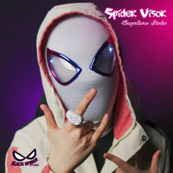 Máscara Electrónica 1:1 Spider-Man “Miles Morales” – Ojos Móviles + Anillo de Control