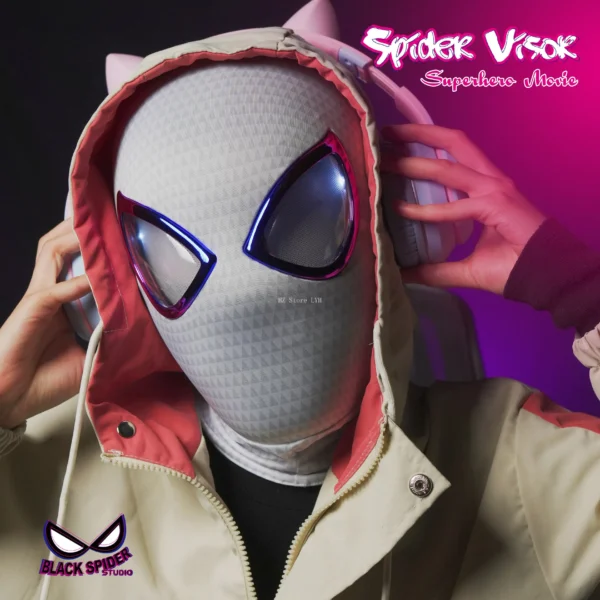 Máscara Electrónica 1:1 Spider-Man “Miles Morales” – Ojos Móviles + Anillo de Control