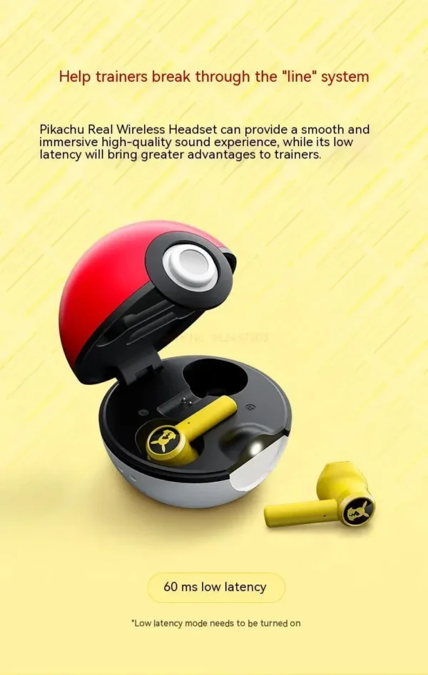 Audífonos Bluetooth Pokémon Pikachu – Edición Especial con Cancelación de Ruido y Micrófono