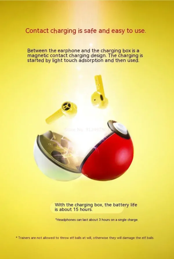 Audífonos Bluetooth Pokémon Pikachu – Edición Especial con Cancelación de Ruido y Micrófono