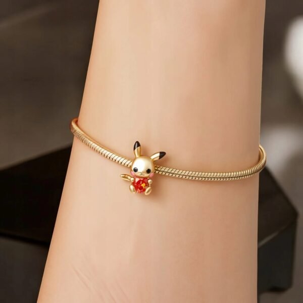 Dije Charm de Plata de Taxco - Pikachu con Corazón de Cristal