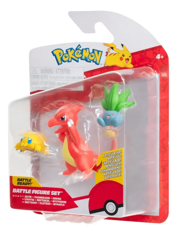Set Original de Figuras Pokémon Articulados de Batalla: Joltik, Charmeleon y Oddish