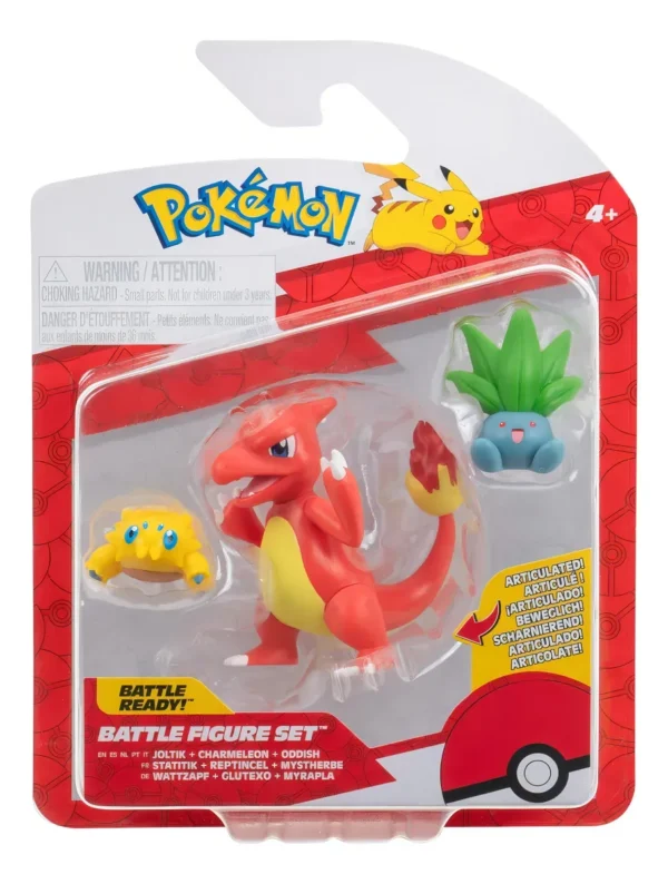 Set Original de Figuras Pokémon Articulados de Batalla: Joltik, Charmeleon y Oddish