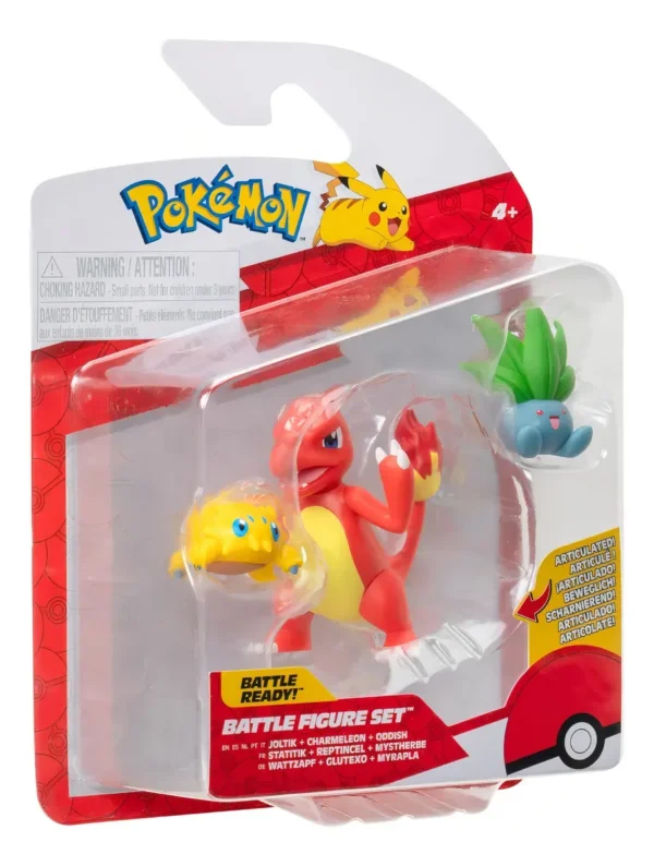 Set Original de Figuras Pokémon Articulados de Batalla: Joltik, Charmeleon y Oddish