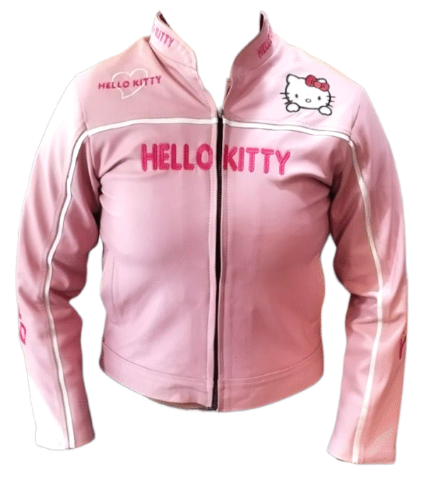 Chamarra de Piel Genuina Hello Kitty - Hecha en León, Gto. (Talla 16 Juvenil)