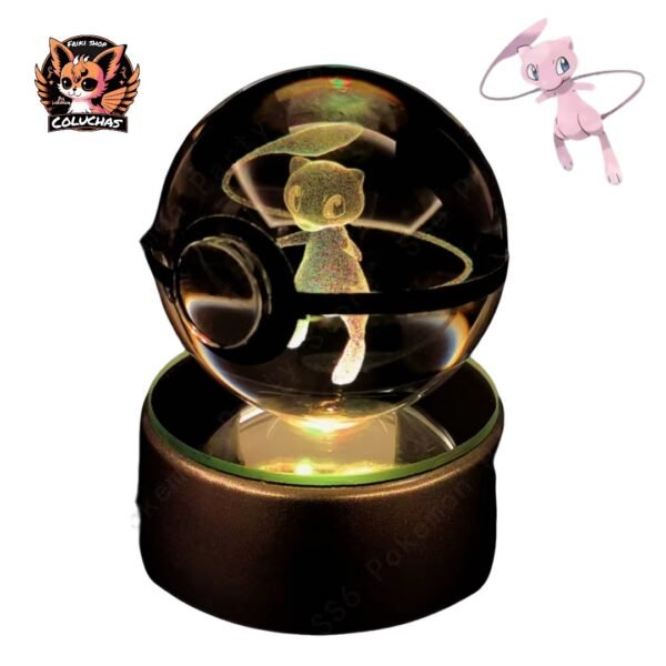 Pokebola de cristal grabada con luz