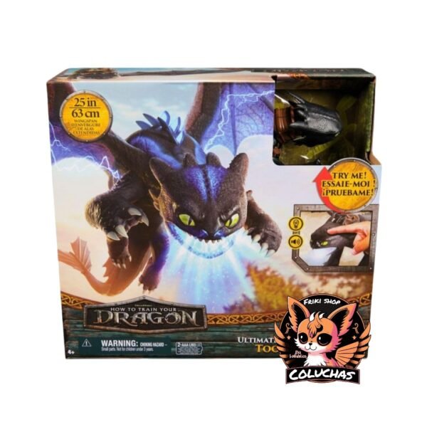 Figura de Cómo entrenar a tu Dragón: Chimuelo  (63cm) con Luces y Sonidos - Disparo de Plasma