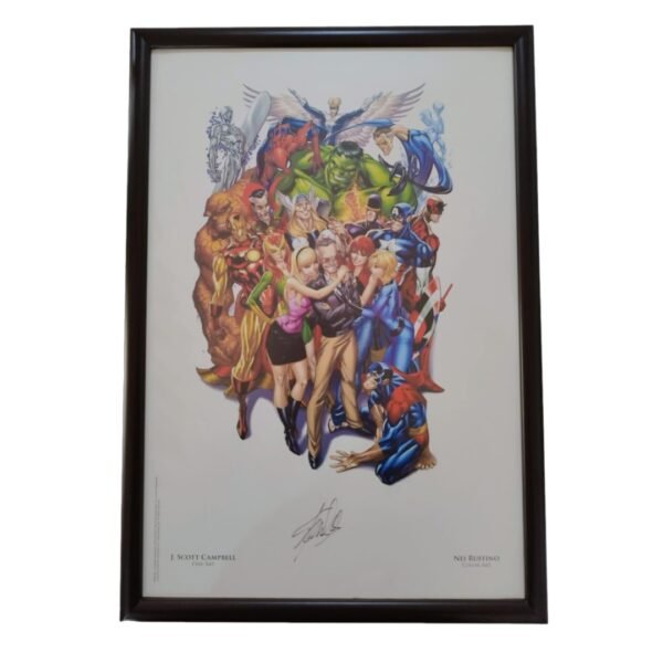 Autógrafo De Stan Lee En Litografía Por J. Scott Campbell AUTOGRAFIADA A MANO (La CONQUE 2017)