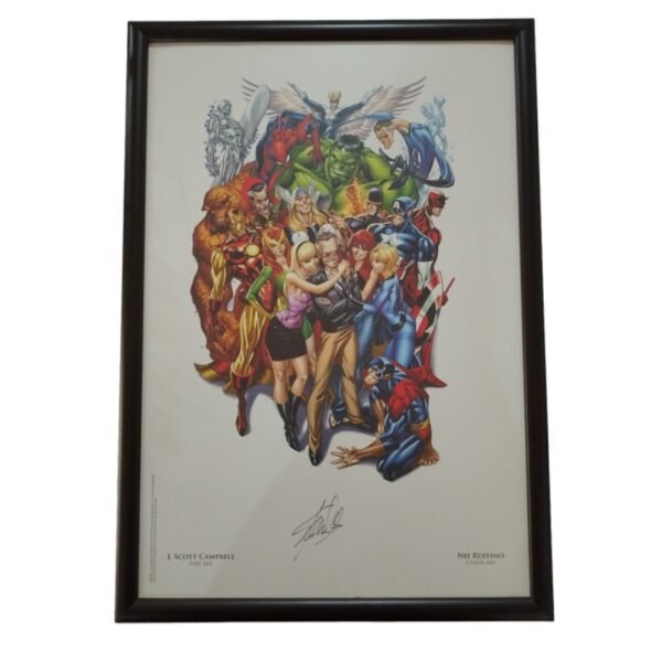 Autógrafo De Stan Lee En Litografía Por J. Scott Campbell AUTOGRAFIADA A MANO (La CONQUE 2017)