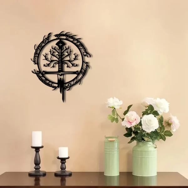 Decoración de Pared Metálica - El Señor de los Anillos (Árbol de Gondor y Andúril)