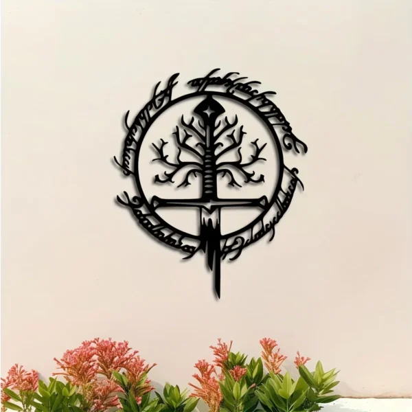 Decoración de Pared Metálica - El Señor de los Anillos (Árbol de Gondor y Andúril)