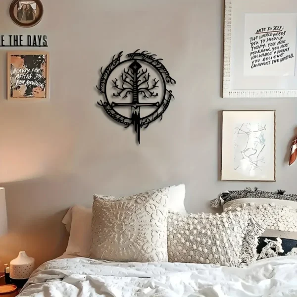 Decoración de Pared Metálica - El Señor de los Anillos (Árbol de Gondor y Andúril)
