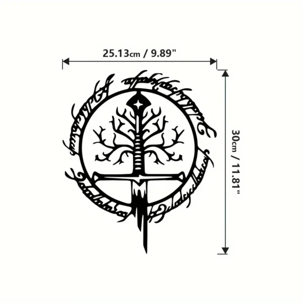 Decoración de Pared Metálica - El Señor de los Anillos (Árbol de Gondor y Andúril)