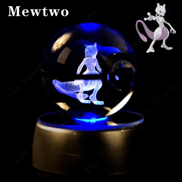 Pokebola de cristal grabada con luz