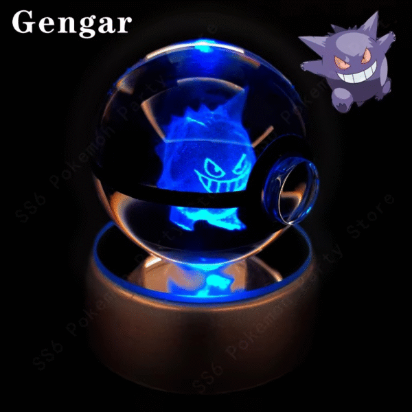 Pokebola de cristal grabada con luz