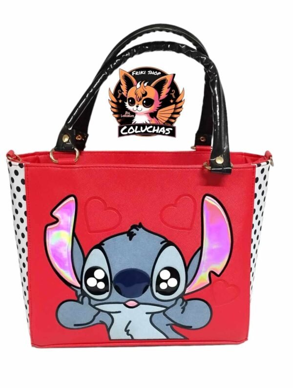 Bolso / Bolsa de Mano Stitch (Lilo & Stitch) con Diseño de Lunares - Moda Friki
