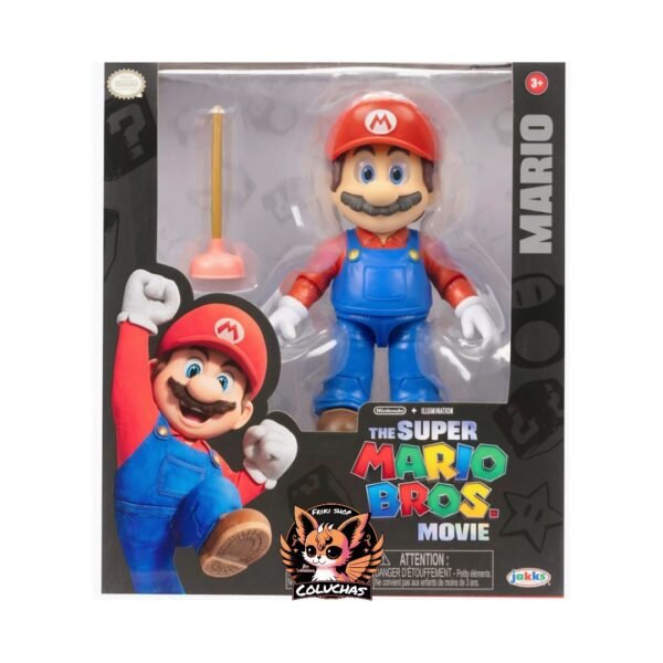 igura de Acción Mario Bros. La Película (Movie Mario) con Desatascador - Jakks Pacific (12.5 cm)