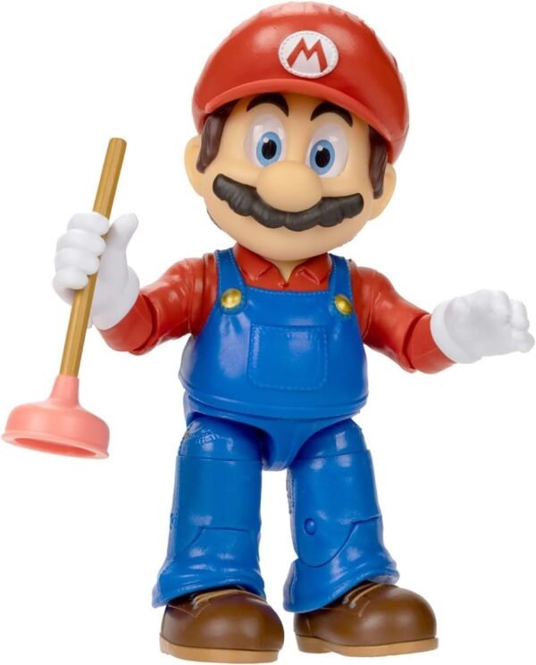 igura de Acción Mario Bros. La Película (Movie Mario) con Desatascador - Jakks Pacific (12.5 cm)