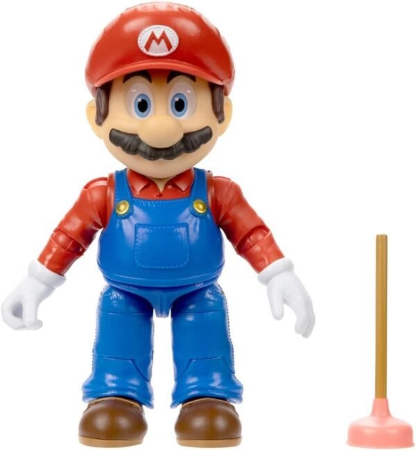 igura de Acción Mario Bros. La Película (Movie Mario) con Desatascador - Jakks Pacific (12.5 cm)