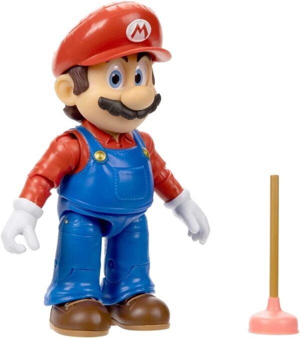 igura de Acción Mario Bros. La Película (Movie Mario) con Desatascador - Jakks Pacific (12.5 cm)
