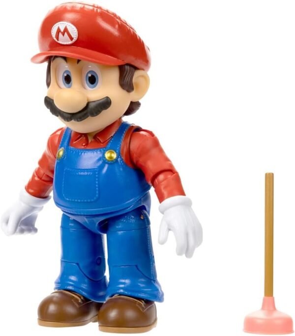 igura de Acción Mario Bros. La Película (Movie Mario) con Desatascador - Jakks Pacific (12.5 cm)