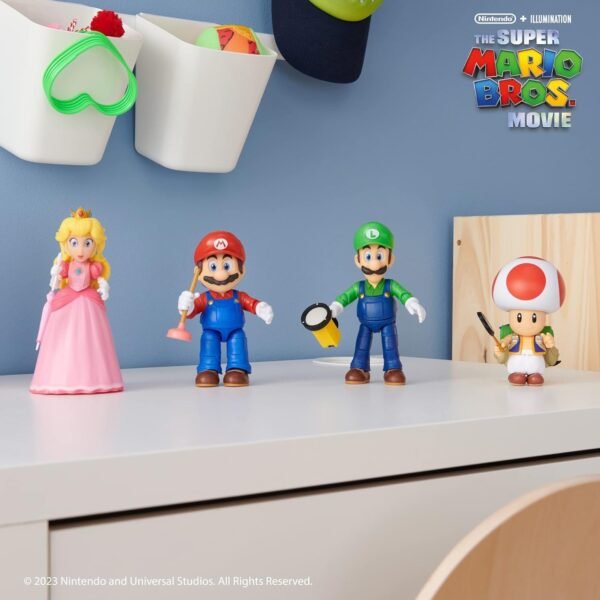 igura de Acción Mario Bros. La Película (Movie Mario) con Desatascador - Jakks Pacific (12.5 cm)