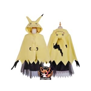 coluchas (36) Disfraz de Anime Mimikyu - Set Completo con Capa, Falda y Guantes